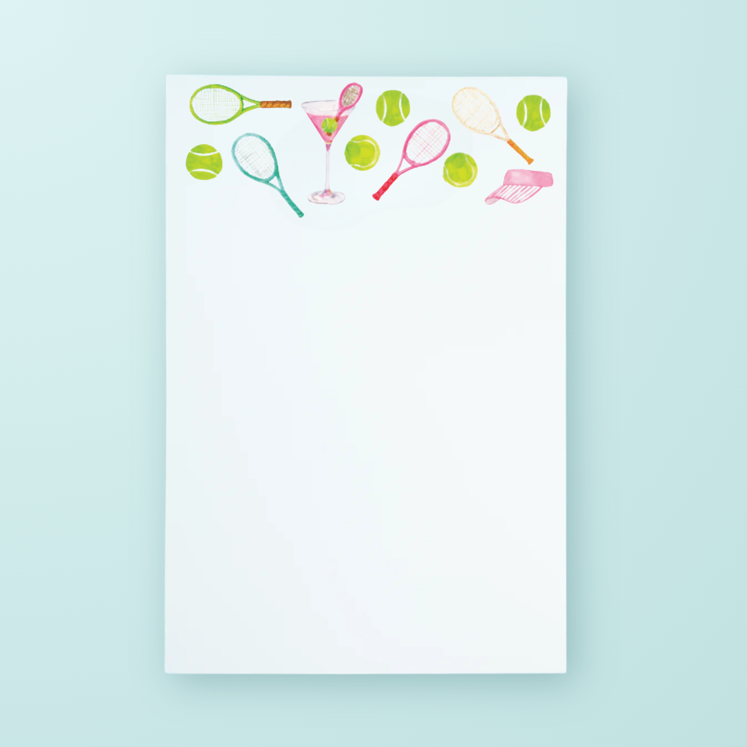 Tennis & Cocktails Pattern Notepad